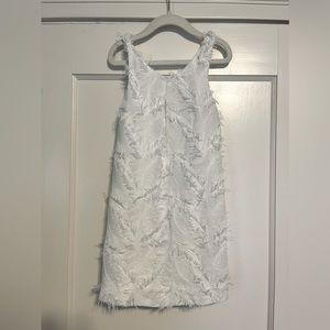 Zara Girls Soft Collection Size 7 White A-Line Feather Dress